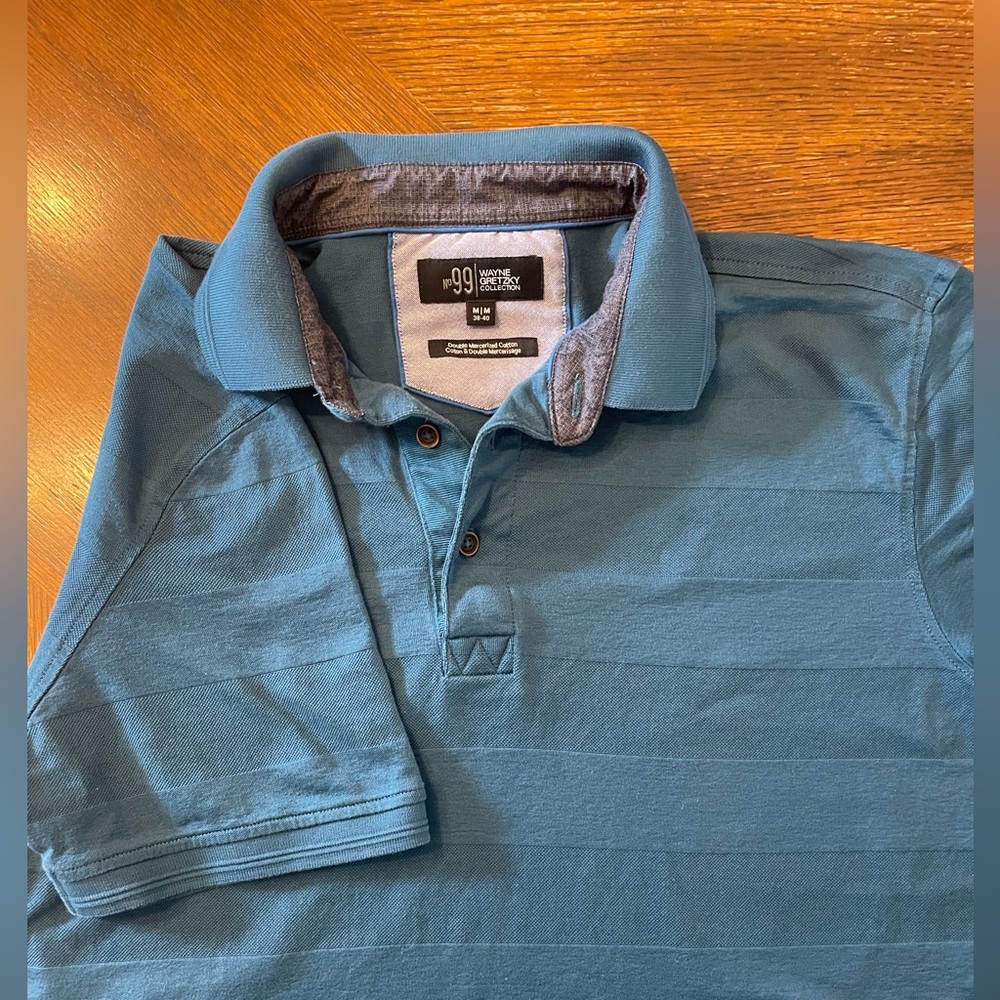Wayne Gretzky Men's Blue Polo Shirt size medium 100% cotton